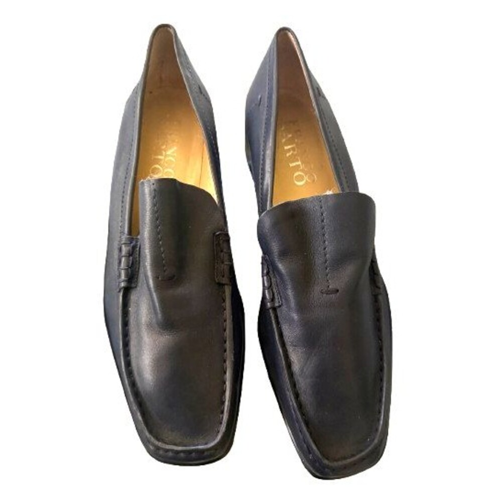Franco Sarto Vintage Navy Leather Loafers Size 9M - Picture 2 of 5
